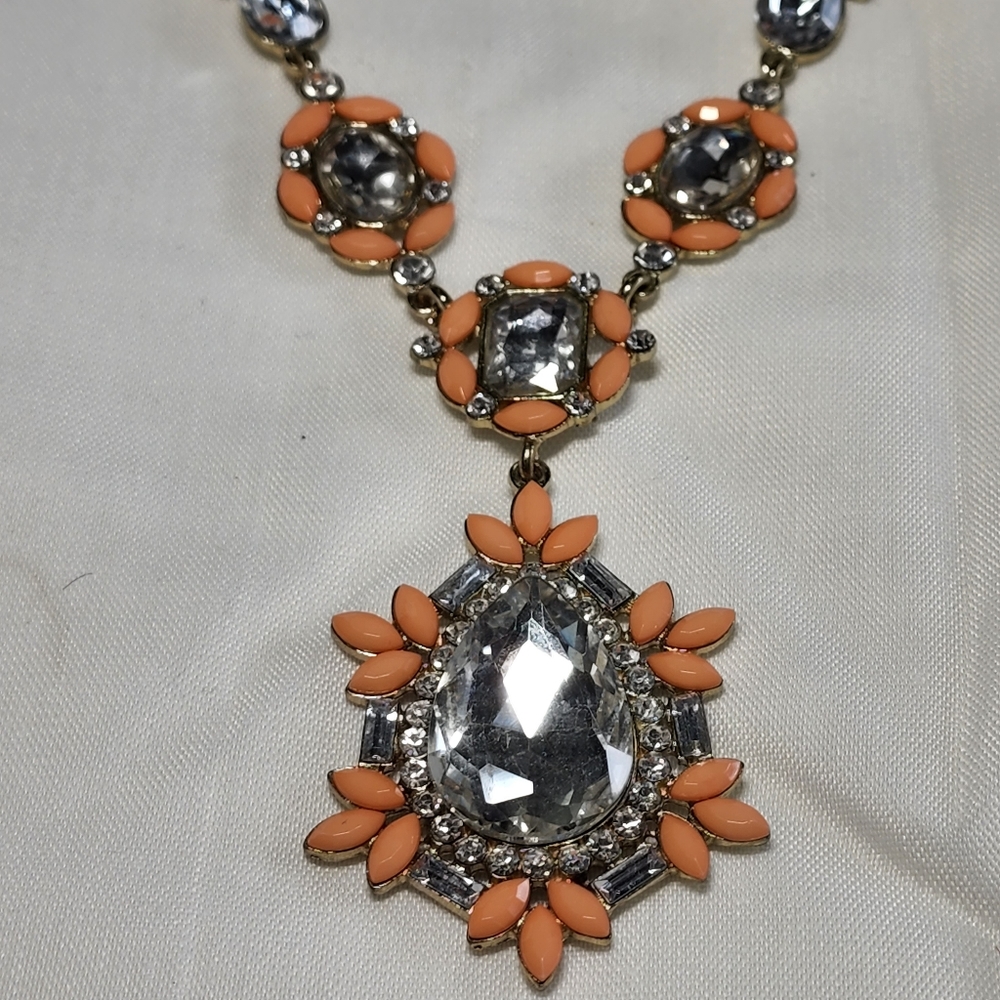 Orange and white necklace